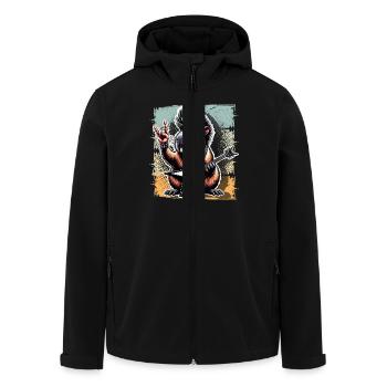 Capybara Guitariste Rock and Roll Heavy Metal - Veste softshell homme en polyester recyclé Stanley/Stella - noir - Devant - AI Model Male 185 light (185cm)