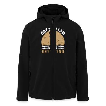 not now i am metal detecting - Recycelte Männer Softshell-Jacke von Stanley/Stella - Schwarz - Vorne - AI Model Male 185 light (185cm)