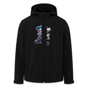 E-Scooter E-Roller Scooter Hund - Recycelte Männer Softshell-Jacke von Stanley/Stella - Schwarz - Vorne - AI Model Male 185 light (185cm)
