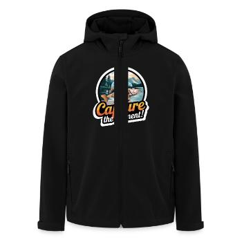 POISSONS QU’ILS ONT PÊCHÉS - Veste softshell homme en polyester recyclé Stanley/Stella - noir - Devant - AI Model Male 185 light (185cm)