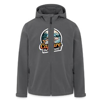 FISH THEY CAUGHT - Men’s Recycled Softshell Jacket by Stanley/Stella - anthracite - Front - AI Model Male 185 light (185cm)