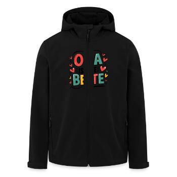Oma Ist Die Beste Mit Herzmuster Für Großmütter - Recycelte Männer Softshell-Jacke von Stanley/Stella - Schwarz - Vorne - AI Model Male 185 light (185cm)