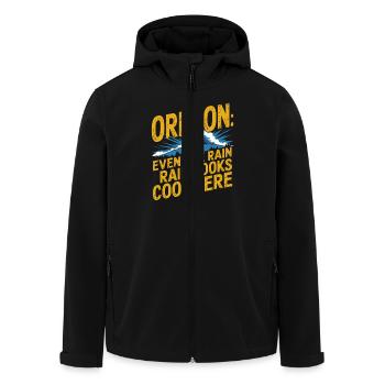 Oregon: Even the rain looks cool here - Men’s Recycled Softshell Jacket by Stanley/Stella - black - Front - AI Model Male 185 light (185cm)