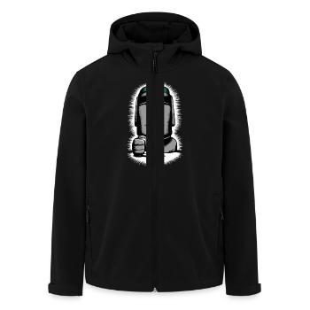 Easter Island Coffee Moai Heart Mug - Men’s Recycled Softshell Jacket by Stanley/Stella - black - Front - AI Model Male 185 light (185cm)