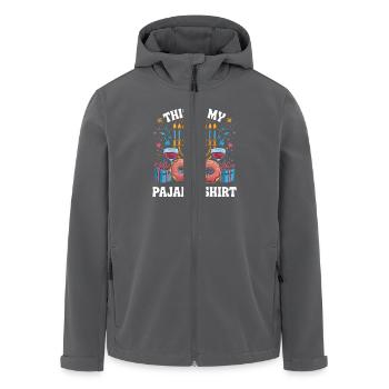 C’est ma chemise de pyjama Hanoukka chandelier design - Veste softshell homme en polyester recyclé Stanley/Stella - charbon - Devant - AI Model Male 185 light (185cm)