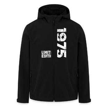 50ème Anniversaire Homme Femme 50 ans né en 1975 - Veste softshell homme en polyester recyclé Stanley/Stella - noir - Devant - AI Model Male 185 light (185cm)
