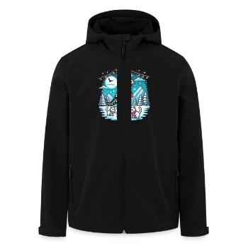 Katzen Skelett-Dino Weihnachten Lichter T-Rex - Recycelte Männer Softshell-Jacke von Stanley/Stella - Schwarz - Vorne - AI Model Male 185 light (185cm)