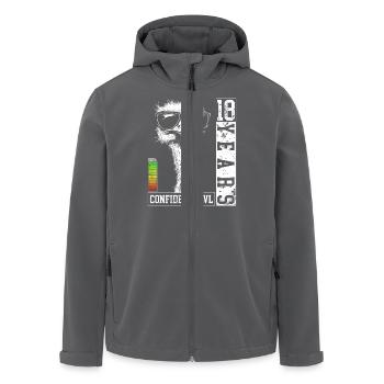 18 ans d’anniversaire adolescent autruche oiseau cadeau - Veste softshell homme en polyester recyclé Stanley/Stella - charbon - Devant - AI Model Male 185 light (185cm)