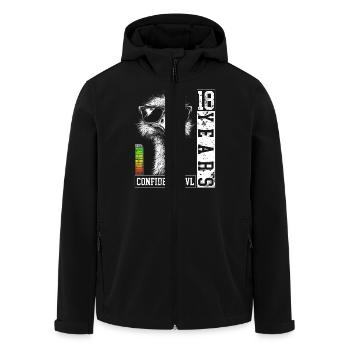 Strauß Vogel Sonnenbrille 18 Jahre Geburtstag - Recycelte Männer Softshell-Jacke von Stanley/Stella - Schwarz - Vorne - AI Model Male 185 light (185cm)
