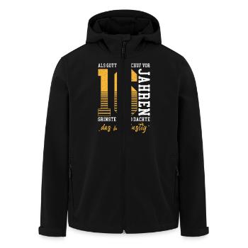 Als Gott Mich Schuf Grinste Er 16 Jahre Geburtstag - Recycelte Männer Softshell-Jacke von Stanley/Stella - Schwarz - Vorne - AI Model Male 185 light (185cm)