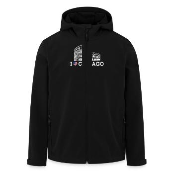 I love Chicago Colosseum Heart Flag Wortspiel Amerika - Recycelte Männer Softshell-Jacke von Stanley/Stella - Schwarz - Vorne - AI Model Male 185 light (185cm)