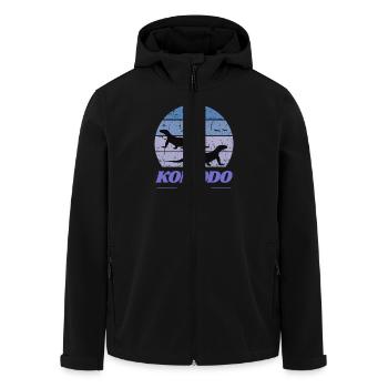 Komodo Island - Men’s Recycled Softshell Jacket by Stanley/Stella - black - Front - AI Model Male 185 light (185cm)