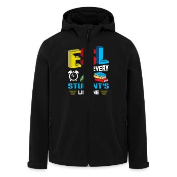 ESL-Lehrer ESL Unterricht - Recycelte Männer Softshell-Jacke von Stanley/Stella - Schwarz - Vorne - AI Model Male 185 light (185cm)