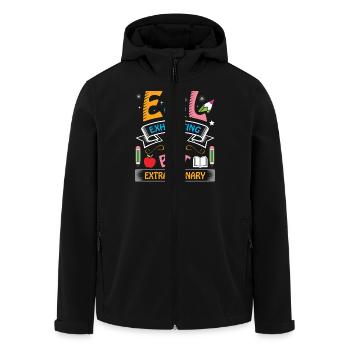 ESL-Lehrer ESL Unterricht - Recycelte Männer Softshell-Jacke von Stanley/Stella - Schwarz - Vorne - AI Model Male 185 light (185cm)