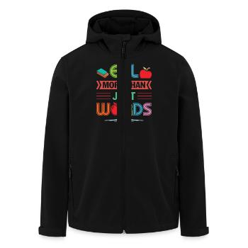 ESL-Lehrer ESL Unterricht - Recycelte Männer Softshell-Jacke von Stanley/Stella - Schwarz - Vorne - AI Model Male 185 light (185cm)