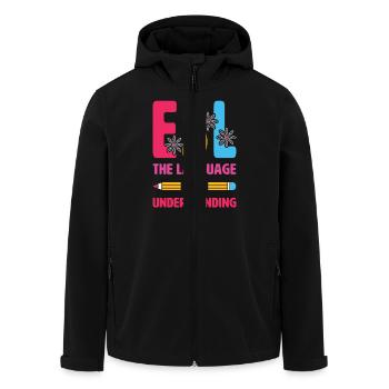 ESL-Lehrer ESL Unterricht - Recycelte Männer Softshell-Jacke von Stanley/Stella - Schwarz - Vorne - AI Model Male 185 light (185cm)