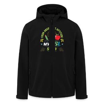 ESL-Lehrer ESL Unterricht - Recycelte Männer Softshell-Jacke von Stanley/Stella - Schwarz - Vorne - AI Model Male 185 light (185cm)