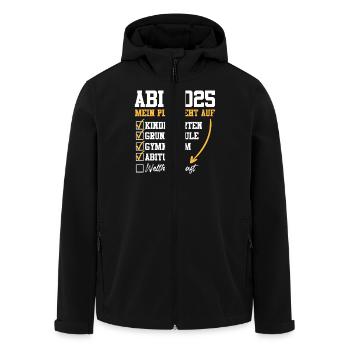 ABI 2025 MEIN PLAN GEHT AUF Abiturient Lustiges - Recycelte Männer Softshell-Jacke von Stanley/Stella - Schwarz - Vorne - AI Model Male 185 light (185cm)