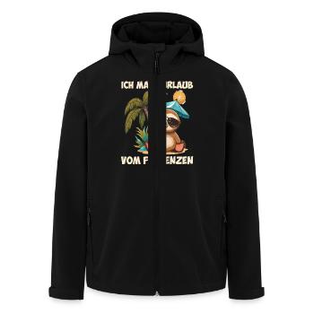 Abiturient ICH MACH URLAUB VOM FAULENZEN Lustig - Recycelte Männer Softshell-Jacke von Stanley/Stella - Schwarz - Vorne - AI Model Male 185 light (185cm)