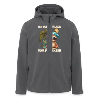 Abiturient ICH MACH URLAUB VOM FAULENZEN Lustig - Recycelte Männer Softshell-Jacke von Stanley/Stella - Anthrazit - Vorne - AI Model Male 185 light (185cm)