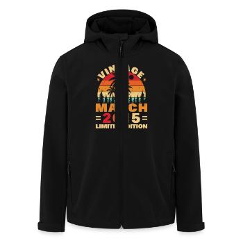 Mars 2015 10 Ans Vintage Rétro Anniversaire - Veste softshell homme en polyester recyclé Stanley/Stella - noir - Devant - AI Model Male 185 light (185cm)
