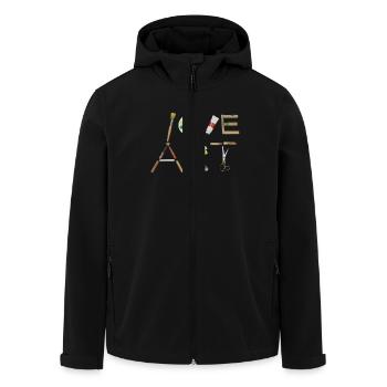 Ich Liebe Kunst Kreatives Werkzeug Motiv - Recycelte Männer Softshell-Jacke von Stanley/Stella - Schwarz - Vorne - AI Model Male 185 light (185cm)