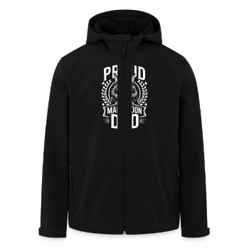 Proud Maine Coon Dad Cat Lover Design - Men’s Recycled Softshell Jacket by Stanley/Stella - black - Front - AI Model Male 185 light (185cm)