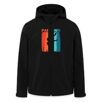 Parkour - Recycelte Männer Softshell-Jacke von Stanley/Stella - Schwarz - Vorne - AI Model Male 185 light (185cm)