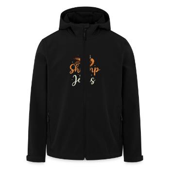 Crevettes et fruits de mer Jesus Amateur de crevettes - Veste softshell homme en polyester recyclé Stanley/Stella - noir - Devant - AI Model Male 185 light (185cm)