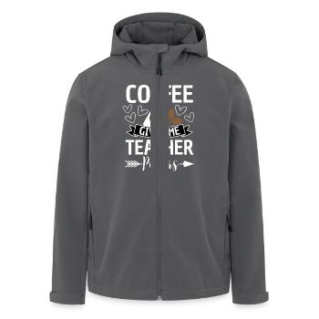 Kaffee gibt Lehrer Superkräfte Spruch - Recycelte Männer Softshell-Jacke von Stanley/Stella - Anthrazit - Vorne - AI Model Male 185 light (185cm)