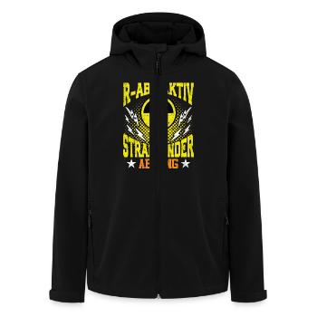 Abiturabschluss R-ABIOAKTIV EIN STRAHLENDER ABGANG - Recycelte Männer Softshell-Jacke von Stanley/Stella - Schwarz - Vorne - AI Model Male 185 light (185cm)