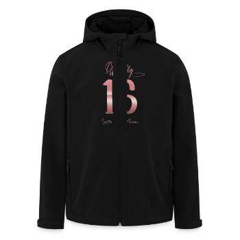 Cadeau officiel de fille d’anniversaire de 16 ans - Veste softshell homme en polyester recyclé Stanley/Stella - noir - Devant - AI Model Male 185 light (185cm)