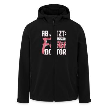 Doktorarbeit AB JETZT BITTE FRAU DOKTOR Lustiges - Recycelte Männer Softshell-Jacke von Stanley/Stella - Schwarz - Vorne - AI Model Male 185 light (185cm)