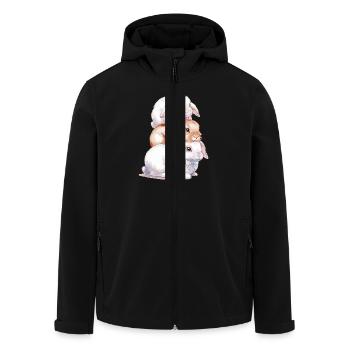 Pile de lapin mignonne pour les amateurs de lapins - Veste softshell homme en polyester recyclé Stanley/Stella - noir - Devant - AI Model Male 185 light (185cm)