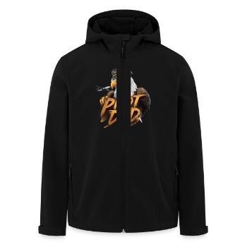Pilot Dad Eagle Flying Strength and Pride - Men’s Recycled Softshell Jacket by Stanley/Stella - black - Front - AI Model Male 185 light (185cm)