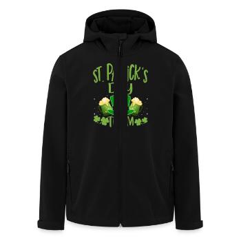 Saint-Patrick Team St Patrick Irlande Trèfle Bière - Veste softshell homme en polyester recyclé Stanley/Stella - noir - Devant - AI Model Male 185 light (185cm)