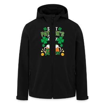 St. Patricks Team St. Patrick's Day Beer Clover - Men’s Recycled Softshell Jacket by Stanley/Stella - black - Front - AI Model Male 185 light (185cm)