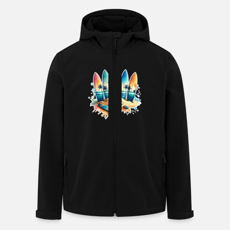 Surfen Surfer - Recycelte Männer Softshell-Jacke von Stanley/Stella - Schwarz