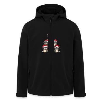 Waschbär Weihnachten Christbaum - Recycelte Männer Softshell-Jacke von Stanley/Stella - Schwarz - Vorne - AI Model Male 185 light (185cm)