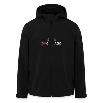 Ich liebe Chicago Herz Flagge Eiffelturm Liebhaber Wortspiel - Recycelte Männer Softshell-Jacke von Stanley/Stella - Schwarz - Vorne - AI Model Male 185 light (185cm)