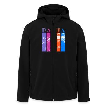 Papua Indonesia - Men’s Recycled Softshell Jacket by Stanley/Stella - black - Front - AI Model Male 185 light (185cm)