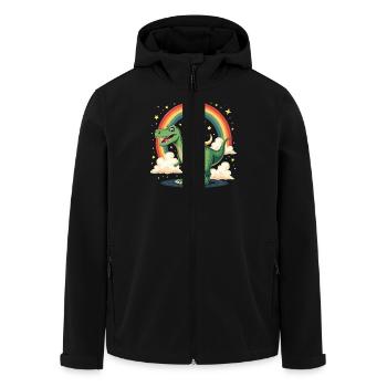 Labrador Hund Dinosaurier Regenbogen Labrador - Recycelte Männer Softshell-Jacke von Stanley/Stella - Schwarz - Vorne - AI Model Male 185 light (185cm)