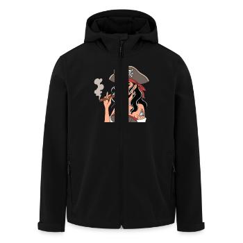 Déguisements de pirates pour femmes dans le style des boucaniers avec - Veste softshell homme en polyester recyclé Stanley/Stella - noir - Devant - AI Model Male 185 light (185cm)