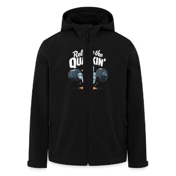 Unleash the Quackin: Fitness Duck for - Men’s Recycled Softshell Jacket by Stanley/Stella - black - Front - AI Model Male 185 light (185cm)