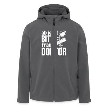 Doktorarbeit AB JETZT BITTE FRAU DOKTOR Lustiges - Recycelte Männer Softshell-Jacke von Stanley/Stella - Anthrazit - Vorne - AI Model Male 185 light (185cm)