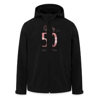 Cadeau officiel 50 ans d’anniversaire des femmes - Veste softshell homme en polyester recyclé Stanley/Stella - noir - Devant - AI Model Male 185 light (185cm)