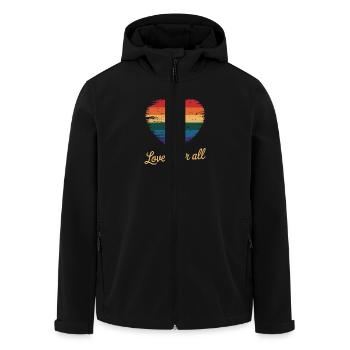 L’amour est pour tous - Veste softshell homme en polyester recyclé Stanley/Stella - noir - Devant - AI Model Male 185 light (185cm)