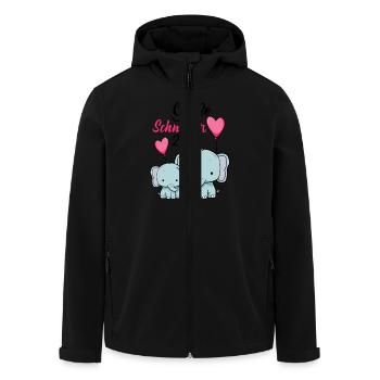 Große Schwester 2026 Süße Elefanten Geschwister - Recycelte Männer Softshell-Jacke von Stanley/Stella - Schwarz - Vorne - AI Model Male 185 light (185cm)