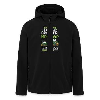 Ich Werde Großer Bruder 2025 Traktor - Recycelte Männer Softshell-Jacke von Stanley/Stella - Schwarz - Vorne - AI Model Male 185 light (185cm)