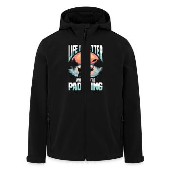 La vie est meilleure quand on pagaie à - Veste softshell homme en polyester recyclé Stanley/Stella - noir - Devant - AI Model Male 185 light (185cm)